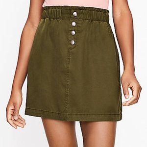 Paperbag Waist Button Front Skirt